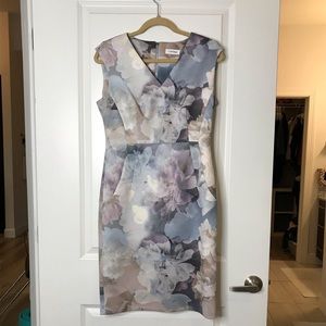 Calvin Klein floral scuba sheath dress